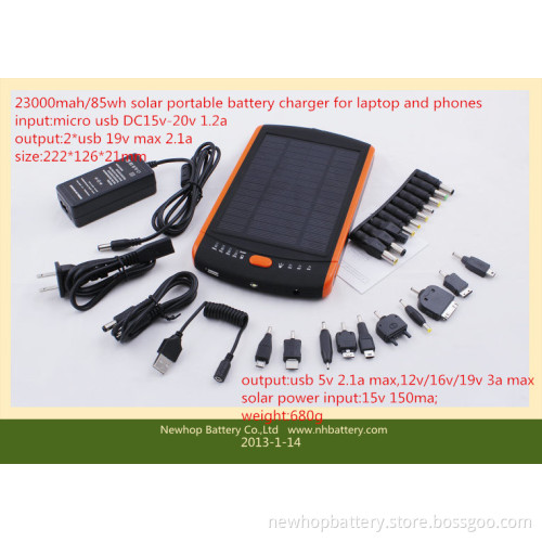 23000mAh Solar Power Bank Battery Charger for iPhone and Samsung